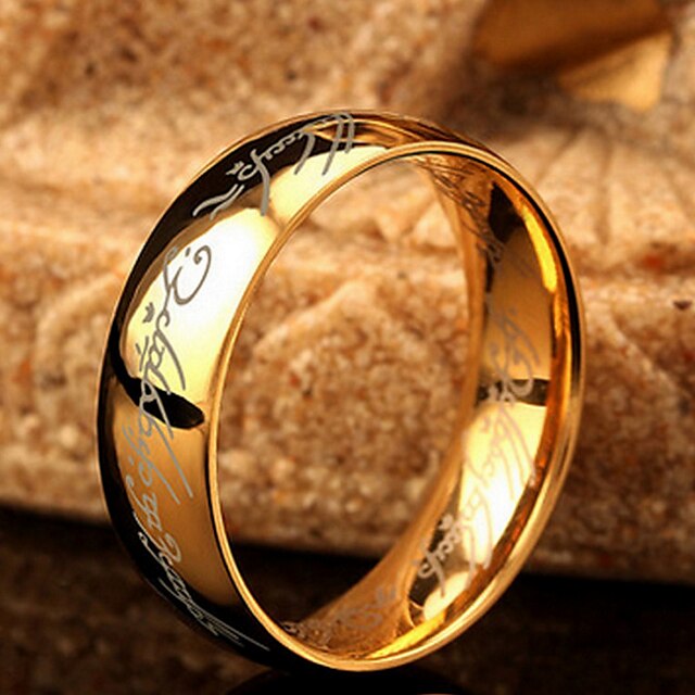  טבעת הטבעת זהב פלדת על חלד מידה אחת / בגדי ריקוד גברים