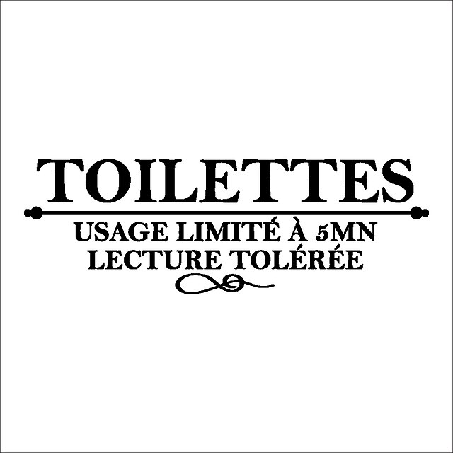  Наклейки для туалета - Стикеры стикеров Words & Quotes Мода / Геометрия / Слова и фразы Гостиная / Спальня / Ванная комната