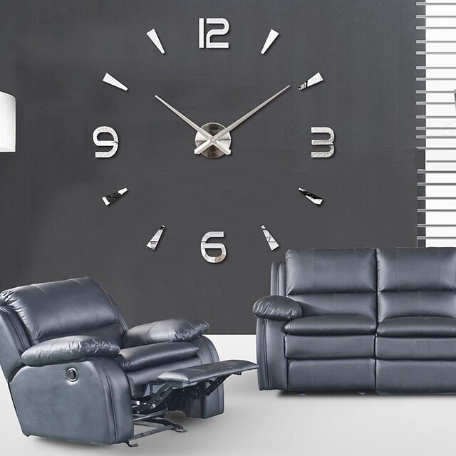  relógio de parede super grande diy espelho acrílico de metal super grande relógios digitais personalizados relógios 100cm * 100cm