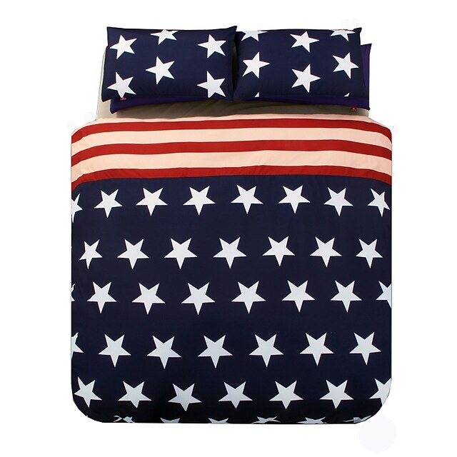  Baolisi America Flag Duvet Cover Set Bedding Set of 4pcs/ QueenSize