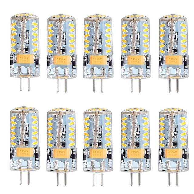  10pcs 3 W 250-300 lm G4 LED betűzős izzók T 57 LED gyöngyök SMD 3014 Meleg fehér / Hideg fehér 12 V / 10 db. / RoHs