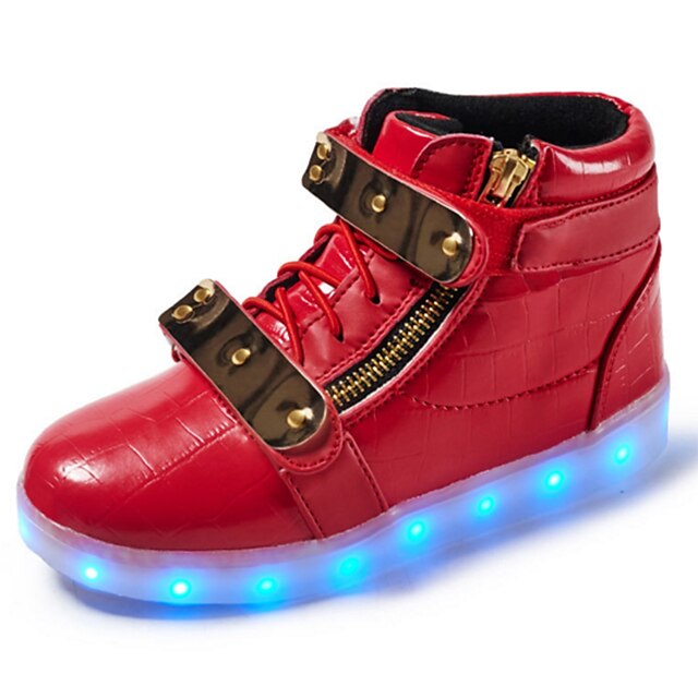  Dla chłopców Wygoda / Nowość / Świecące buty Syntetyczny Microfiber PU Adidasy Tasiemka / LED Biały / Czarny / Czerwony Wiosna / Jesień / Guma