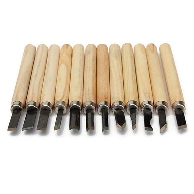  Резьба по дереву с 65 марганцевой ручкой для резьбы по дереву из 12 предметов из 1 комплекта