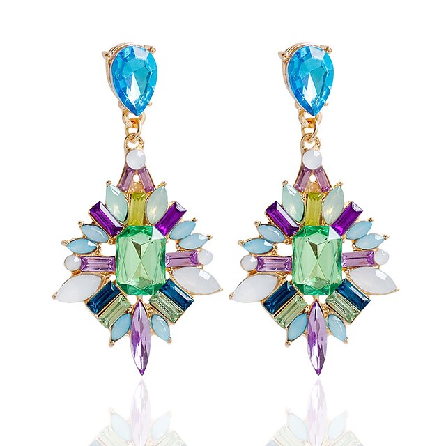  Women's Drop Earrings Earrings Rhinestone Earrings Jewelry Rainbow / Purple / Blue For Wedding Party Daily 1pc