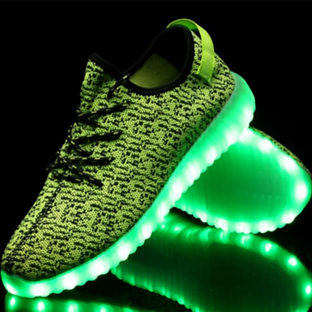  Para Meninos Sapatos Tule Primavera Conforto / Inovador Tênis Caminhada Velcro / LED para Vermelho / Verde / Azul