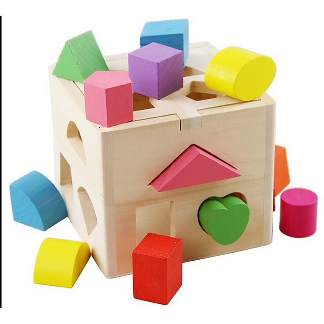  1 pcs Wooden Puzzle Educational Toy Wooden Model Shape Sorter Toy Novelty Wooden Kid's Adults' Toy Gift