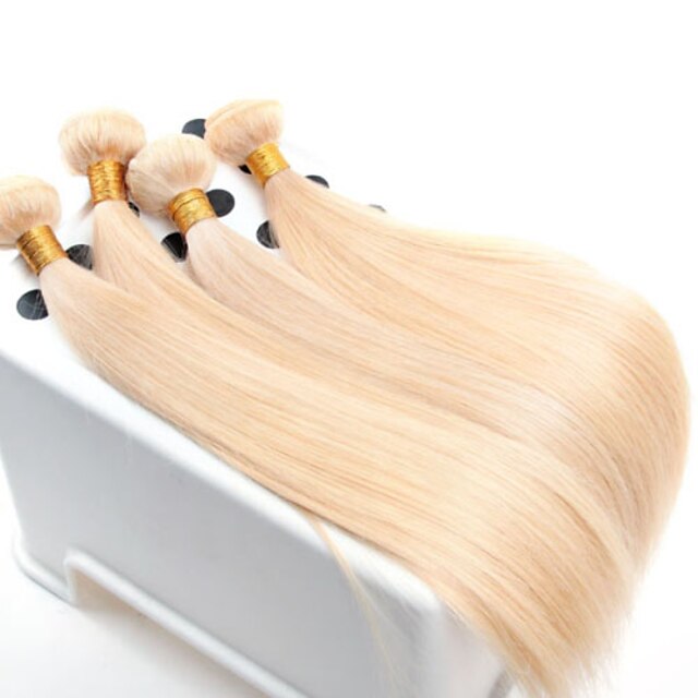  Włosy virgin Kosmyki włosów ludzkich remy Prosta / Klasyczny 400 g Więcej niż rok Codzienny