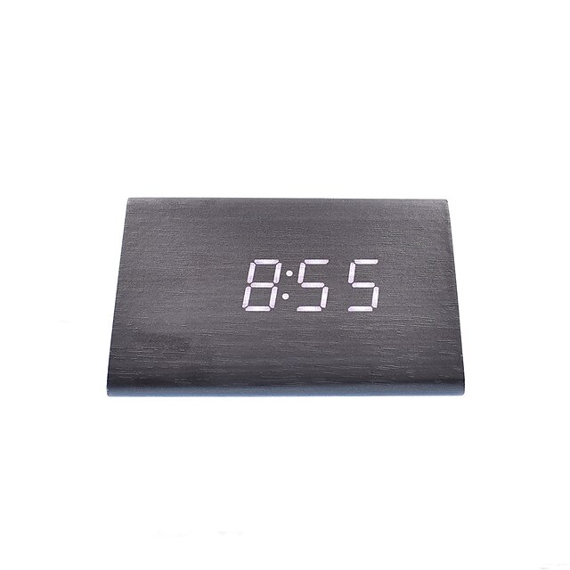  raylinedo® mais recente branco madeira preta da forma do projeto levou luz madeira visor do relógio despertador digital -time data de