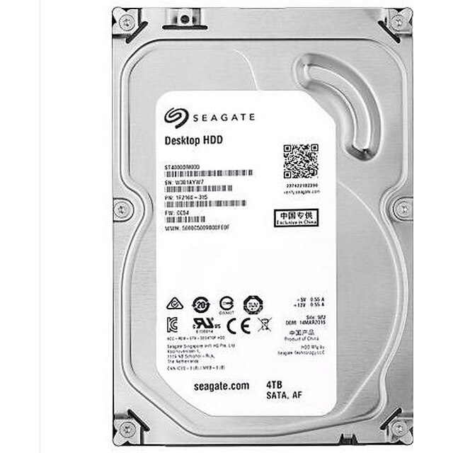  Seagate 4TB Настольный жесткий диск 5400rpm SATA 3.0 (6 Гбит / с) 64MB кэш 3.5 дюймов-ST4000DM000