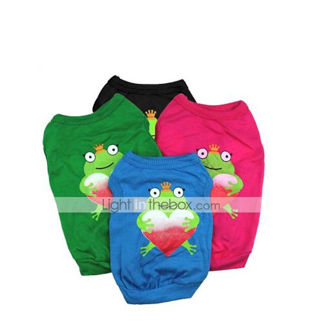  Cat Dog Shirt / T-Shirt Dog Clothes Breathable Black Green Red Costume Cotton Cartoon XS S M L