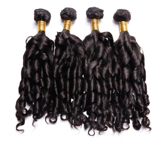  Natural Color Hair Weaves Brazilian Texture Deep Wave 4 Pieces hair weaves