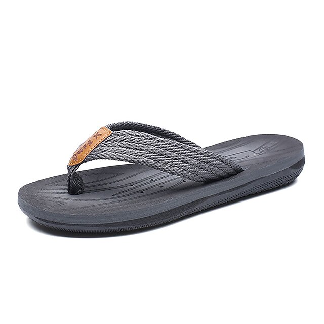  Men's PU Summer Slippers & Flip-Flops Walking Shoes Wearable Light Brown / Gray