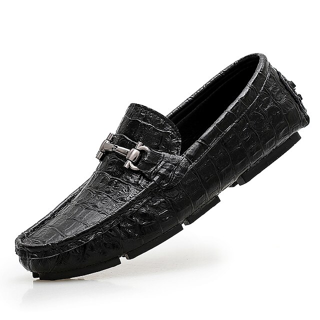  גברים נעליים עור אביב קיץ סתיו חורף נוחות נעליים ללא שרוכים עבור קזו'אל לבן שחור חום