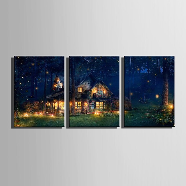  Landschap Modern Europese Stijl, Drie panelen Kangas Verticaal Print Muurdecoratie Huisdecoratie