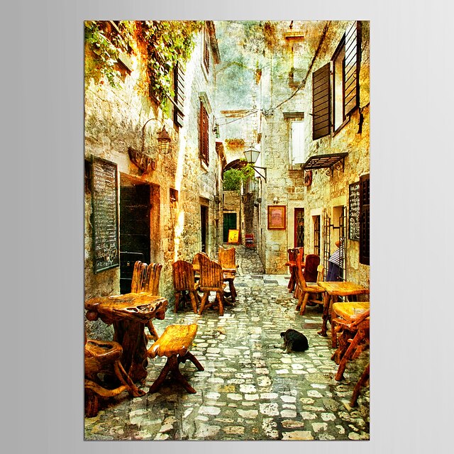  Floral/Botanical Abstract Landscape Classic European Style, One Panel Canvas Vertical Print Wall Decor Home Decoration