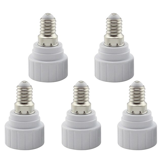  5 stykker ce14 til gu10 base led halogen lys lampe pære adapter konverter base socket