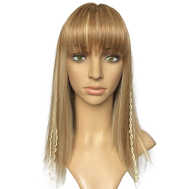  Synthetic Wig Straight Straight With Bangs Wig Blonde Light Blonde Synthetic Hair Women's Braided Wig African Braids Blonde