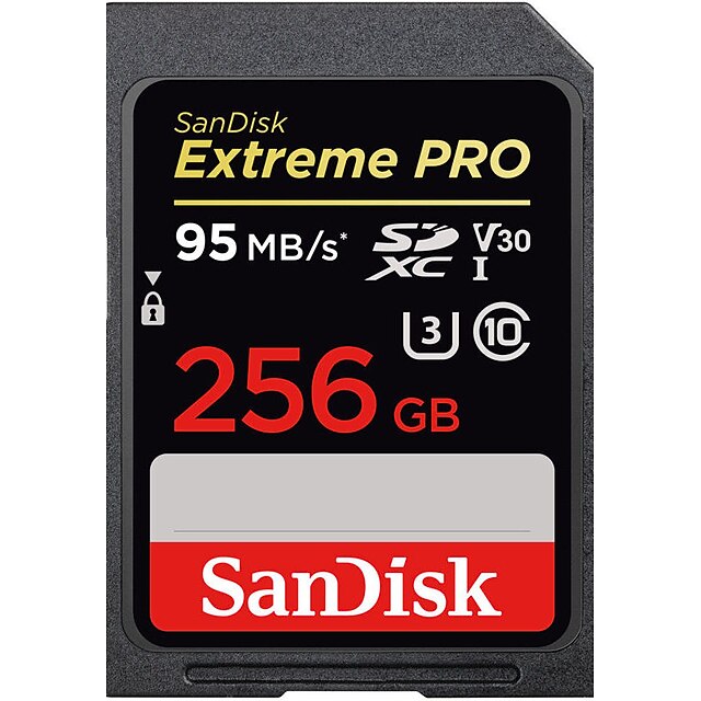  SanDisk 256GB SD Card شريحة ذاكرة UHS-I U3 CLASS10 V30 Extreme PRO
