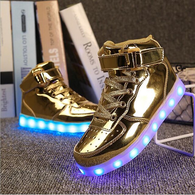  Jungen Schuhe Kunststoff Frühling / Sommer / Herbst Modische Stiefel / Leuchtende LED-Schuhe Sneakers Klett für Gold / Silber