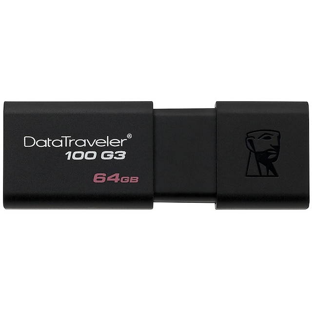  Kingston 64GB minnepenn USB-disk USB 3.0 Plast Inntrekkbar / Kompaktstørrelse DT100G3