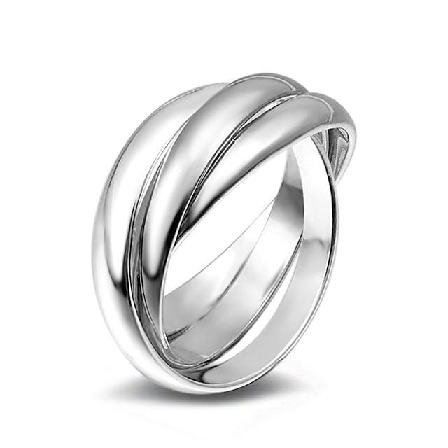  Dame Band Ring Ring Sølv Legering Sirkelformet damer Uvanlig Unikt design Bryllup Fest Smykker Vredet Russisk Bryllup Ring