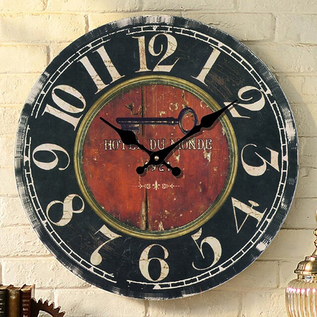  Traditional Country Retro Floral/Botanicals Characters Music Wall ClockRound 30*30 Indoor/Outdoor Clock