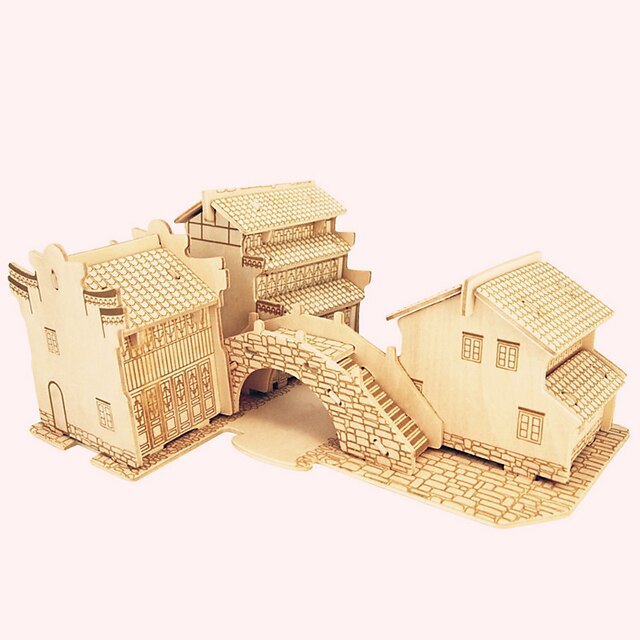  Drewniane puzzle Znane budynki Chińska architektura Dom profesjonalnym poziomie Drewno 1 pcs Dla chłopców Zabawki Prezent