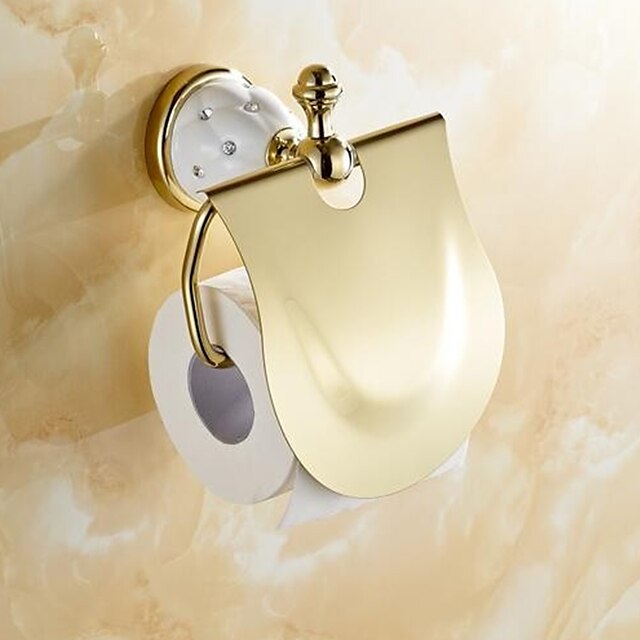  Toilet Paper Holders Contemporary Brass 1 pc - Hotel bath