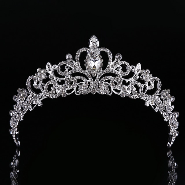  Crystal / Rhinestone / Fabric Crown Tiaras with 1 Piece Wedding / Party / Evening Headpiece