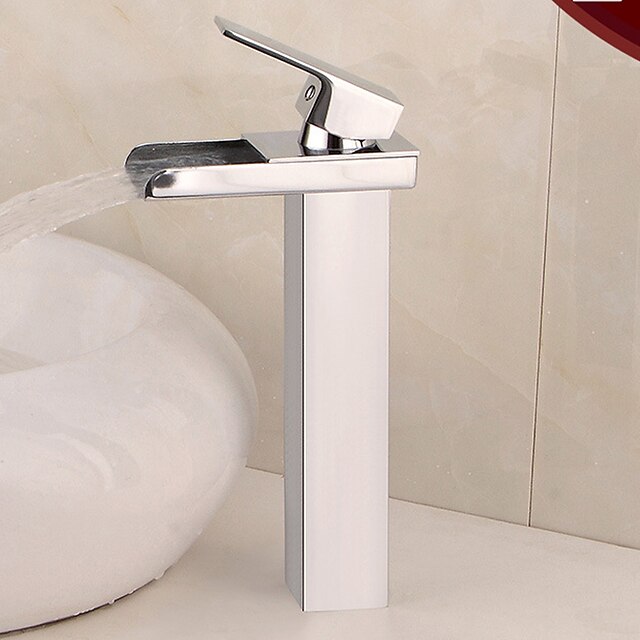  Robinet lavabo - Jet pluie Chrome Set de centre 1 trou / Mitigeur un trouBath Taps / Laiton