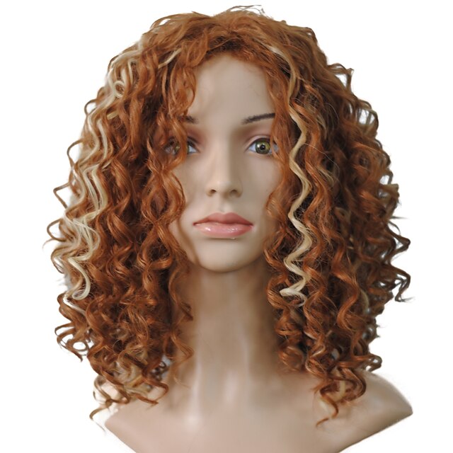 afro kinky wig synthetic fiber short bob women s wig mix blonde cosplay wigs costume hairstyle