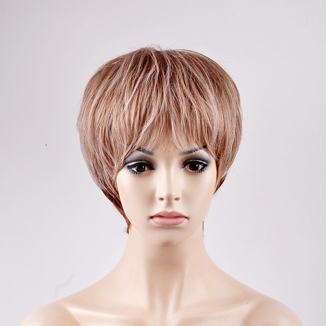  Synthetic Wig Straight Straight Bob Wig Blonde Short Blonde Synthetic Hair Women's Blonde