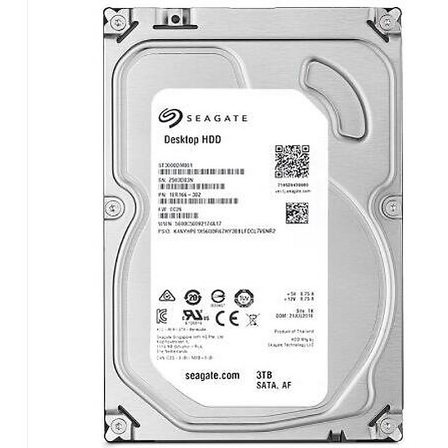  Seagate 3TB Desktop Hard Disk Drive 7200rpm SATA 3.0 (6 Gb / s) 64Mt Kätkö 3.5 tuumainen-ST3000DM001