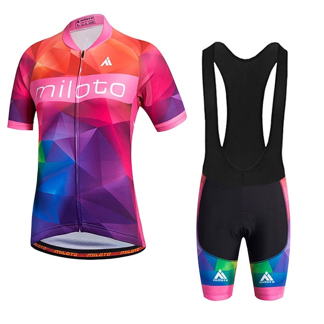 MILOTO Womens Cycling Jersey Shorts Set Short Sleeve Reflective