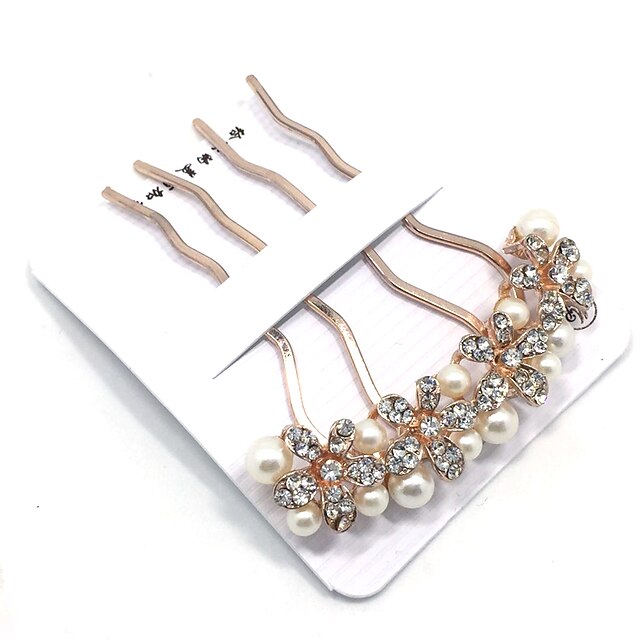  Imitation Pearl Hair Combs with 1 Wedding / Special Occasion Headpiece
