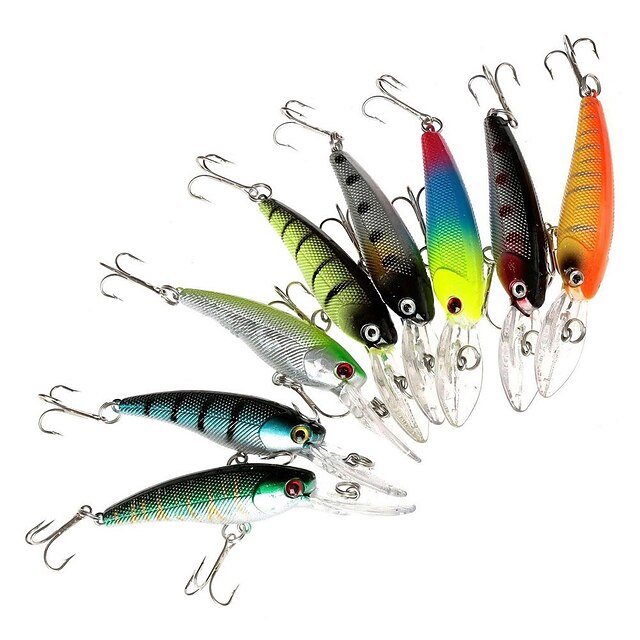  8 pcs Angelköder kleiner Fisch lebensecht 3D Augen Schwimmend Bass Forelle Pike Seefischerei Köderwerfen Spinn