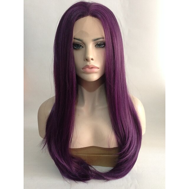  Synthetic Wig Natural Wave Natural Wave Lace Front Wig Purple Synthetic Hair Purple