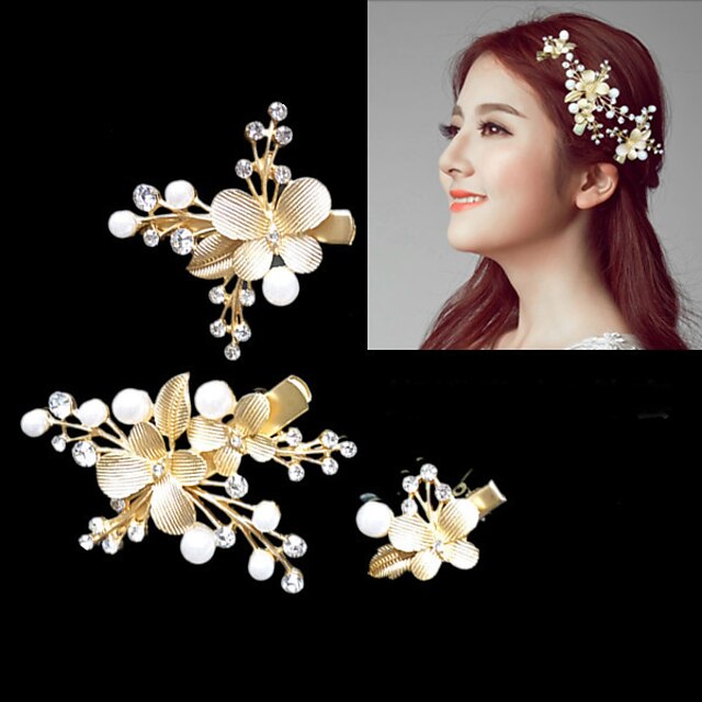  Crystal / Alloy Headwear / Hair Clip / Wreaths with Floral 1pc Wedding / Special Occasion Headpiece