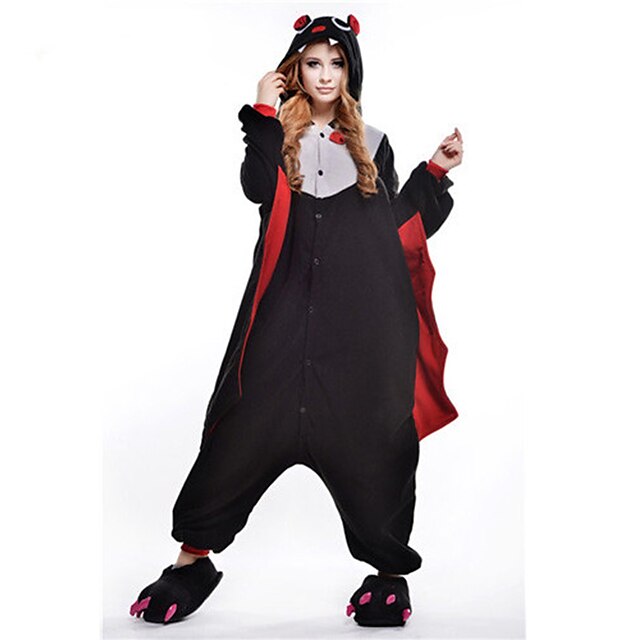 Toys & Hobbies Cosplay & Costumes | Adults Kigurumi Pajamas Bat Animal Onesie Pajamas Polar Fleece Black Cosplay For Men and Wom