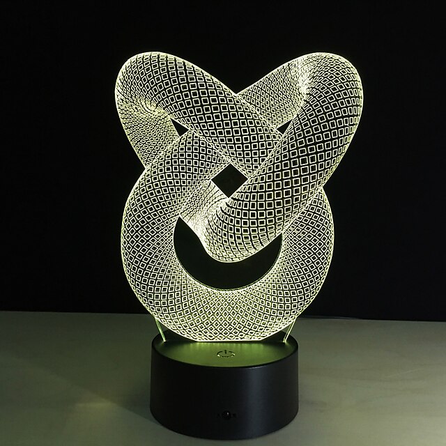  1 stk 3D nattlys Fjernkontroll / Fargeskiftende / Liten størrelse Kunstnerisk / LED / Moderne Moderne