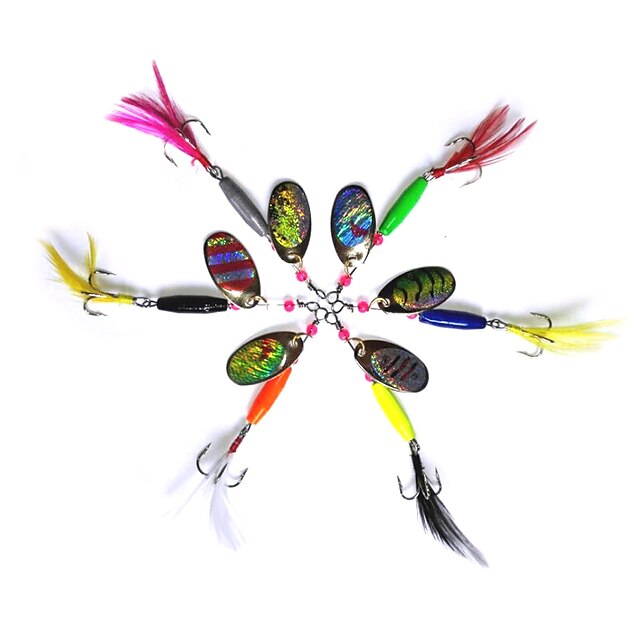  6 pcs Fishing Lures Buzzbait & Spinnerbait Spoons Metal Bait Spinnerbaits Sinking Bass Trout Pike Sea Fishing Fly Fishing Bait Casting