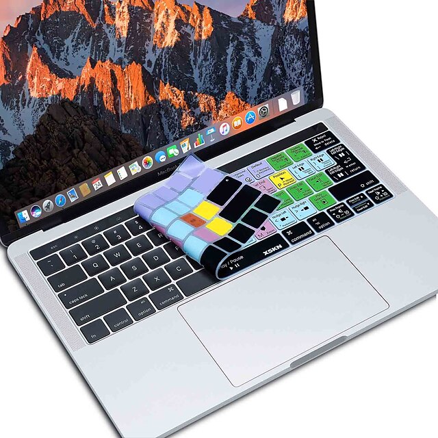  xskn® Final Cut Pro X silikon tangentbord huden och pekfältet skydd för 2016 nyaste MacBook Pro 13,3 / 15,4 med touch bar näthinnan visa