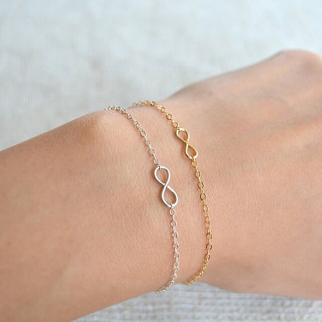  Women's Chain Bracelet Floating Infinity Ladies Bohemian Basic Fashion Boho Alloy Bracelet Jewelry Gold / Silver For Christmas Gifts Wedding Party Birthday Engagement Daily