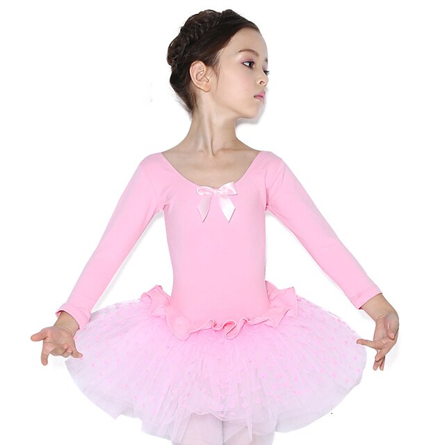 Ballet Leotard / Onesie Ruffles Splicing Training Long Sleeve Natural