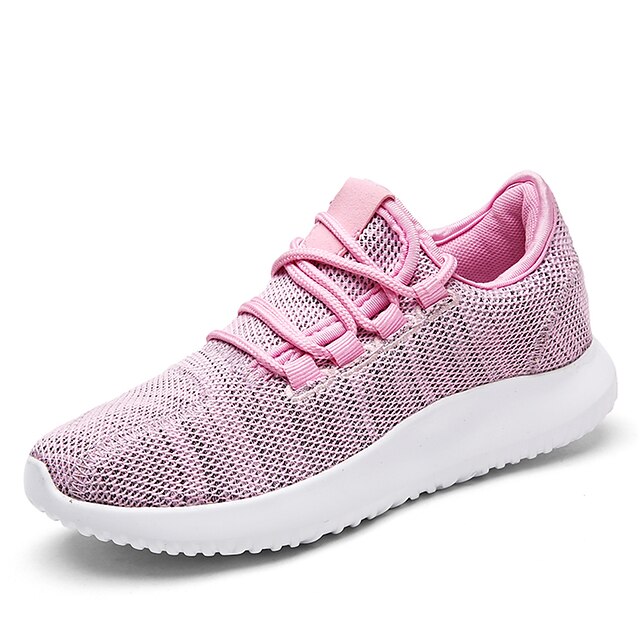  Femme Basket Extérieur Casual Eté Lacet Talon Plat Confort Semelles Légères Marche Tulle Noir Rose Kaki