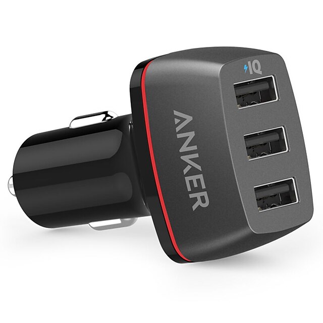  Anker Автомобильное зарядное устройство Зарядное устройство USB Универсальный Быстрая зарядка / Несколько портов 3 USB порта 2.4 A DC 12V-24V для
