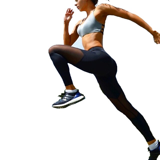  Mulheres Calças de Yoga Patchwork Transparente Moderno Com Transparência Lycra Corrida Exercite-se Fitness Calças Esporte Roupas Esportivas Respirável Compressão Redutor de Suor Confortável Com