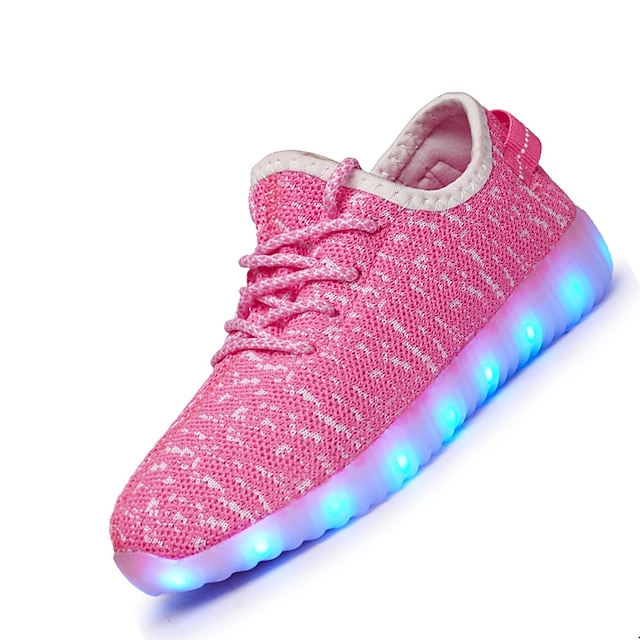  Para Meninas Sapatos Tecido Outono Tênis com LED Tênis Caminhada LED para Preto / Azul / Rosa claro