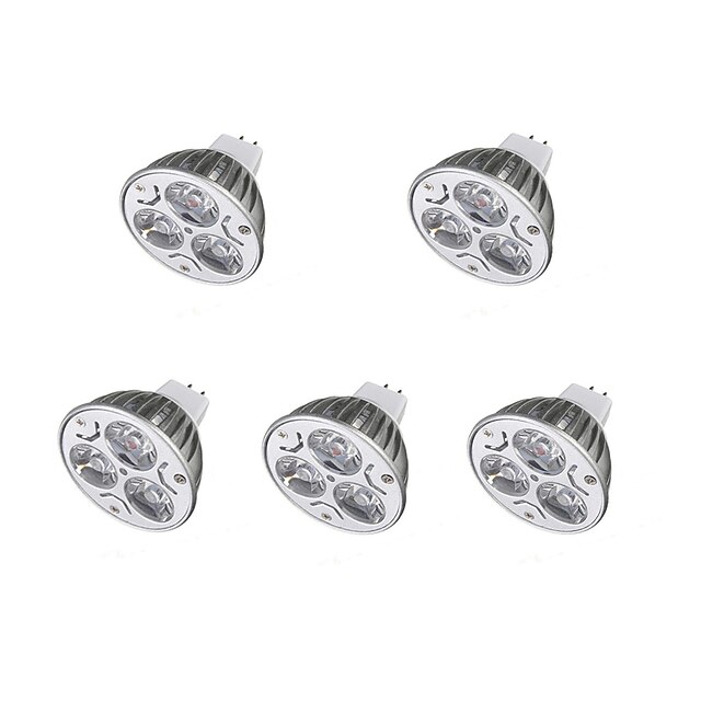  5pcs 3W 300-400lm LED Spotlight MR16 3 LEDs Warm White Cold White 12V