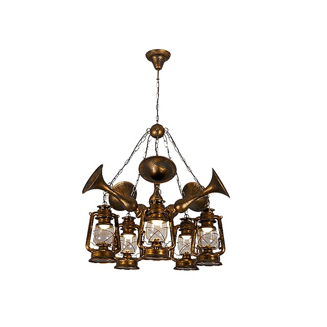  5-Light 75 cm Mini Style Designers Chandelier Metal Glass Painted Finishes Rustic / Lodge Vintage Retro 110-120V 220-240V